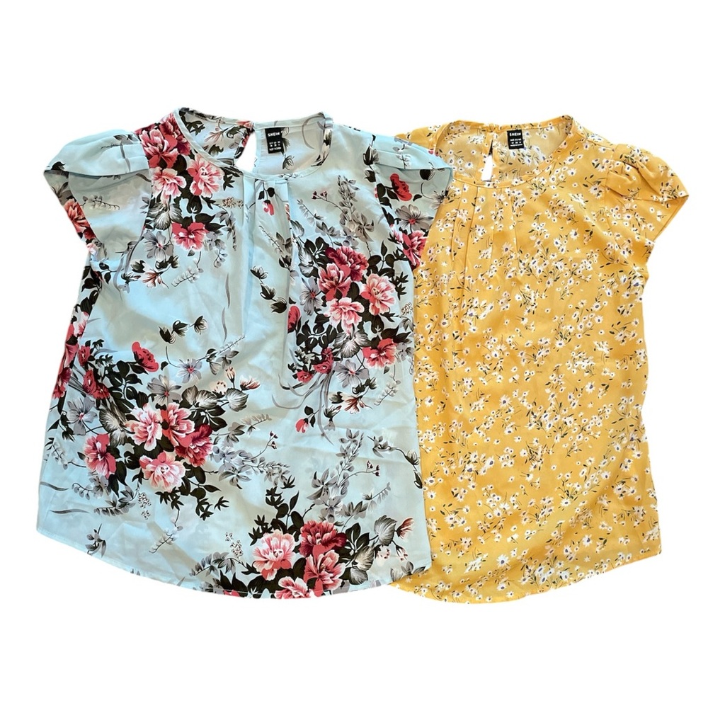 Set of Two Shein Floral Blouses size Medium 6